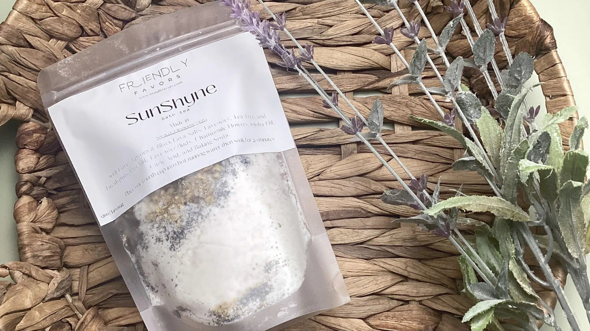 lavender oatmeal bath soak with chamomile and essential oils