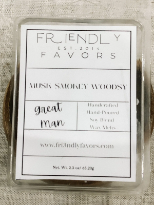 smokey woodsy musk masculine wax melt tarts