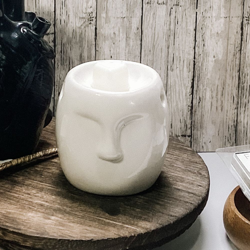 white ceramic wax melt warmer